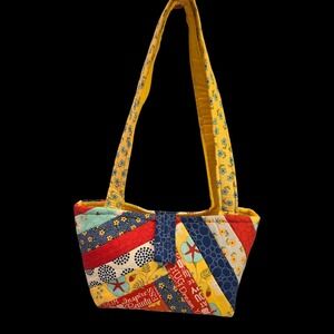 Homemade Recycled Quilted Patchwork Purse Magnetic Closure